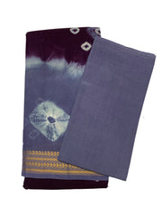 Madurai Sungudi Cotton Saree - Amala Gold Zari Border Bandhini(Tie & Dye) With Blouse