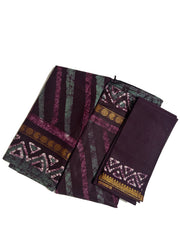 Madurai Sungudi Cotton Traditional Ppper Pet Design Wax Print Saree  With Blouse & Zari Border Contrast Border Color