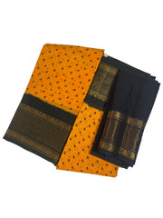 Madurai Sungudi Cotton Saree Body Sungudi Design with Blouse Contrast Color Tissue Border