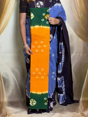 Madurai Sungudi Cotton Saree for Women | Borderless Traditional Saree with Bandhani Design | Contrast Color | Soft Cotton Saree with Running Blouse