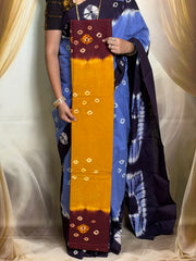 Madurai Sungudi Cotton Saree for Women | Borderless Traditional Saree with Bandhani Design | Contrast Color | Soft Cotton Saree with Running Blouse