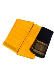 Vanaja Bengal Checked Small Zari Border Self Color with Blouse