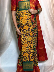 Kalamkari Sungudi Saree - Medium Zari Border with Blouse