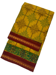 Madurai Sungudi Sarees - Double Side Zari border(KT) - Kolam Design