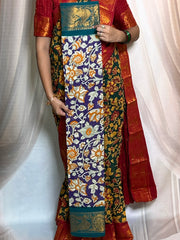 Kalamkari Sungudi Saree - Medium Zari Border with Blouse