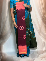 Madurai Sungudi Cotton Saree - Vesti  Border Traditional with Bhandhini Design Without Blouse