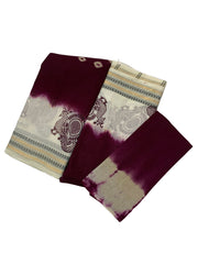 Madurai Sungudi Cotton Saree - Amala Black Zari Border Bandhini(Tie & Dye) With Blouse