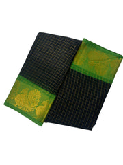 Madurai Sungudi Cotton Medium Zari Checked Contrast