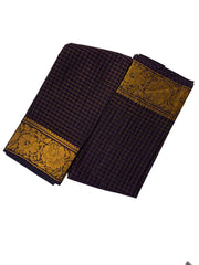 Medium Zari Checked Self Color