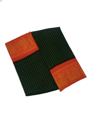 Madurai Sungudi Cotton Medium Zari Checked Contrast