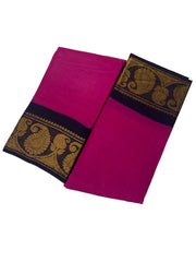 Madurai Sungudi Cotton  - Poonam Plain Medium Zari Border