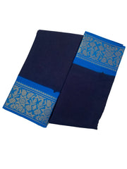 Madurai Sungudi Cotton  - Poonam Plain Medium Zari Border