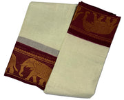 Madurai Sungudi Cotton  - Poonam Plain Medium Zari Border