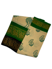 RajaRani Mayuri Printed with Zari Border