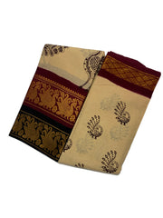 RajaRani Mayuri Printed with Zari Border