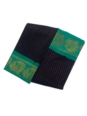 Madurai Sungudi Cotton Medium Zari Checked Contrast