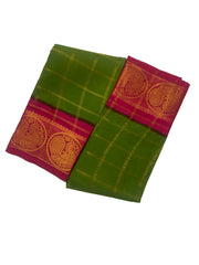 Poonam Vanaja Checked Medium Zari Contrast Border