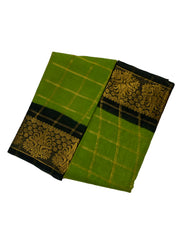 Poonam Vanaja Checked Medium Zari Contrast Border