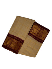 Poonam Vanaja Checked Medium Zari Contrast Border