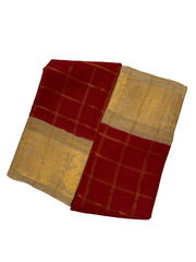 Poonam Vanaja Checked Medium Zari Contrast Border