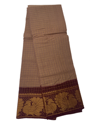 Madurai Sungudi Cotton Medium Zari Checked Contrast