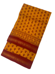 Madurai Sungudi Sarees - Double Side Zari border(KT) - Leaf Design