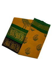 RajaRani Mayuri Printed with Zari Border