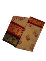 RajaRani Mayuri Printed with Zari Border