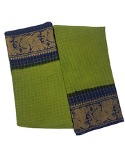 Madurai Sungudi Cotton Medium Zari Checked Contrast