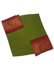 Madurai Sungudi Cotton Medium Zari Checked Contrast