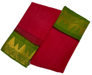Madurai Sungudi Cotton  - Poonam Plain Medium Zari Border