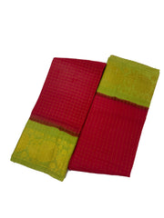 Madurai Sungudi Cotton Medium Zari Checked Contrast