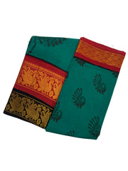 RajaRani Mayuri Printed with Zari Border