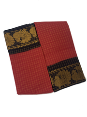 Madurai Sungudi Cotton Medium Zari Checked Contrast