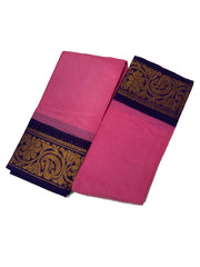 Madurai Sungudi Cotton  - Poonam Plain Medium Zari Border