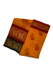 RajaRani Mayuri Printed with Zari Border