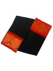 Madurai Sungudi Cotton  - Poonam Plain Medium Zari Border