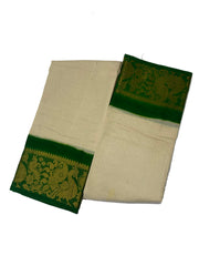 Madurai Sungudi Cotton  - Poonam Plain Medium Zari Border