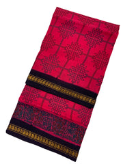 Madurai Sungudi Sarees - Double Side Zari border(KT) - Kolam Design